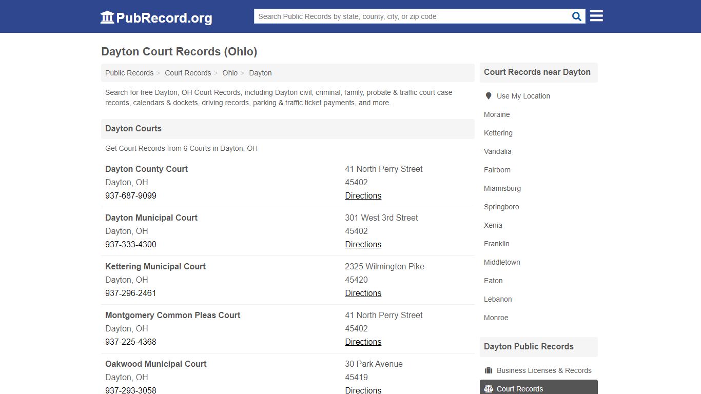 Free Dayton Court Records (Ohio Court Records) - PubRecord.org